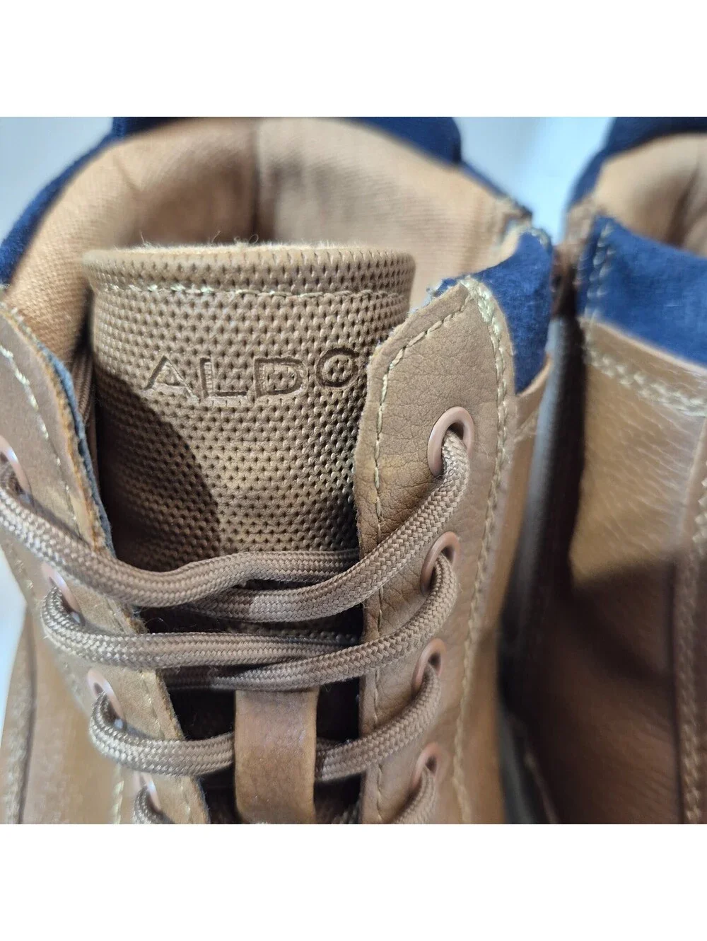 Aldo Connor Men's Mid-Top Chukka Boots Cognac/Blue Size 10.5